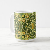 Mug 💚 💛 Belle olive et jaune Azulejos (Devant gauche)