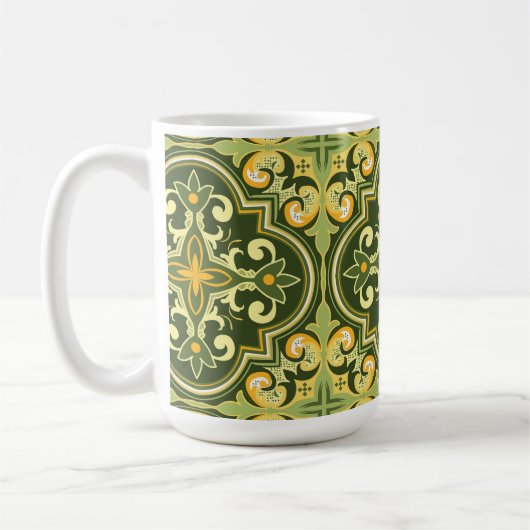 Mug 💚 💛 Belle olive et jaune Azulejos  (Gauche)