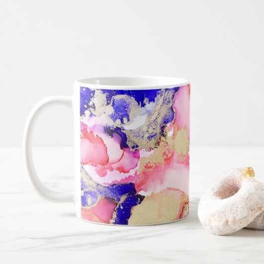 Mug Belle or violet rose Abstrait (Avec donut)