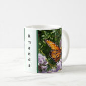 Mug Belle Orange Monarque Papillon Photo Floral (Devant droit)