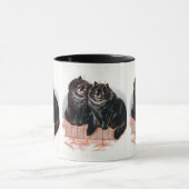 Mug Belle paire de chats noirs Peinture de Louis Wain (Centre)