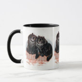 Mug Belle paire de chats noirs Peinture de Louis Wain (Gauche)
