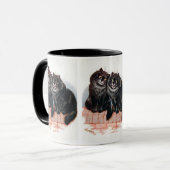 Mug Belle paire de chats noirs Peinture de Louis Wain (Devant gauche)