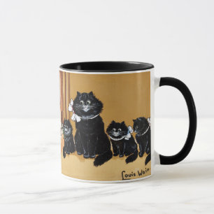 Mug Belle paire de chats noirs Peinture de Louis Wain