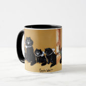 Mug Belle paire de chats noirs Peinture de Louis Wain (Devant gauche)