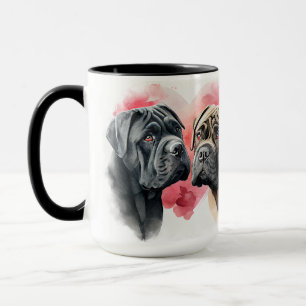 MUG BELLE PAIRE DE CHIENS DE CANE DE COULEUR D'EAU COR