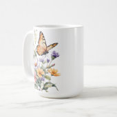 Mug Belle Papillon Monarque Aquarelle (Devant gauche)