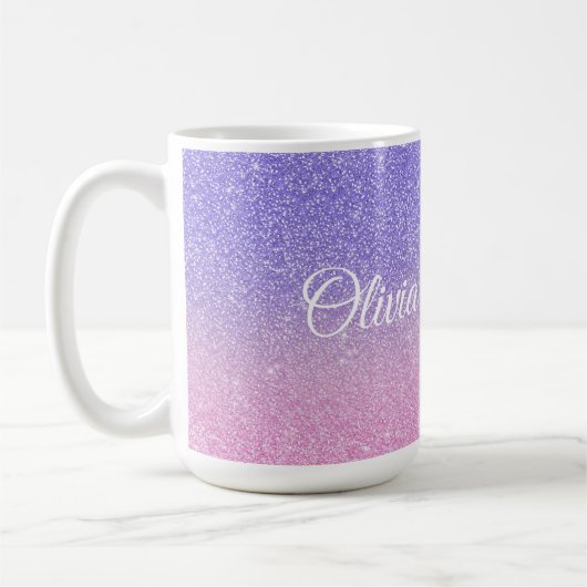 Mug Belle Parties scintillant rose violet Ombre (Gauche)