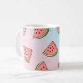 Mug Belle pastèque d'été motif pastel rose & bleu (Devant gauche)
