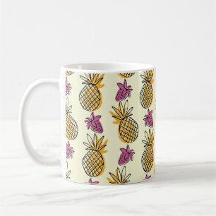Mug Belle patte d'illustration d'ananas et de fraises