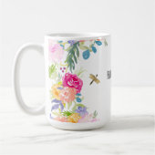 Mug Belle Peach Rose or Aquarelle Jaune Rose Floral (Gauche)