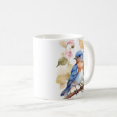 Mug Belle peinture à l'aquarelle de Bluebird (Devant droit)