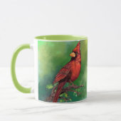 Mug Belle peinture d'oiseaux du Cardinal rouge du Nord (Gauche)