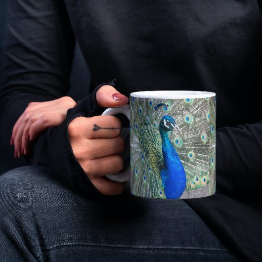 Mug Belle photo Peacock Bleu Plumage