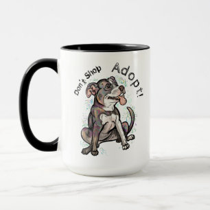 Mug Belle Pit Bull "Adoptez !, ne faites pas de shoppi