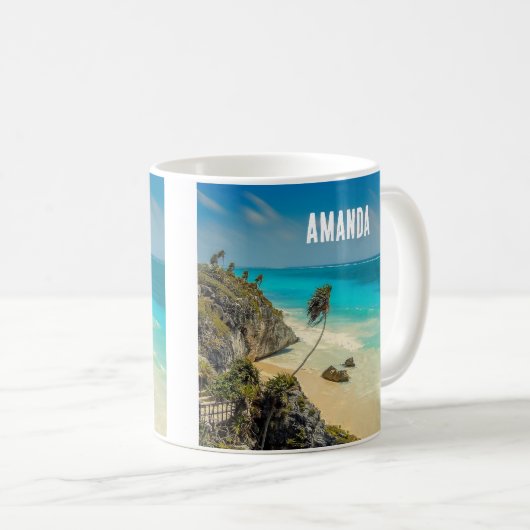 Mug Belle plage de sable Paradis tropical (Devant droit)
