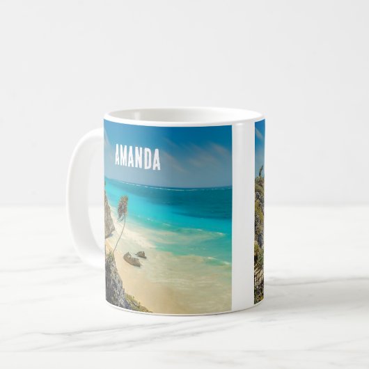 Mug Belle plage de sable Paradis tropical (Devant gauche)