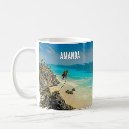 Mug Belle plage de sable Paradis tropical (Gauche)