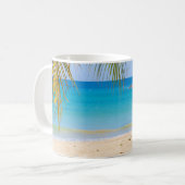 Mug Belle plage tropicale avec bateau à rames (Devant gauche)