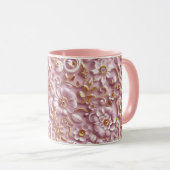Mug Belle plante rose poussiéreuse (Devant droit)