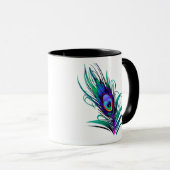 Mug Belle plume de paon (Devant droit)