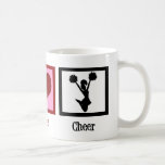 Mug Belle Pom-pom girl amour de paix<br><div class="desc">Joli Peace Love Cheerled mug. Pom-pom girl de saut mignon tenant pom poms. Un beau cadeau de joie.</div>