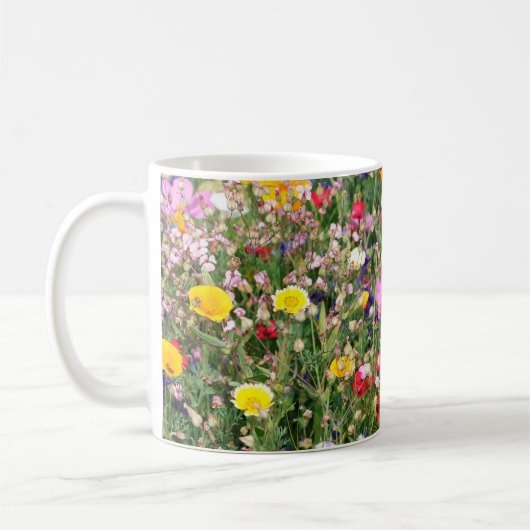 Mug belle prairie colorée de fleurs sauvages (Gauche)