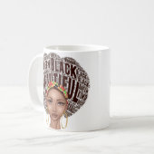 Mug Belle Reine noire forte Afrocentrique (Devant gauche)
