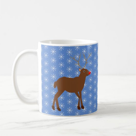 Mug Belle renne de Noël avec nez rouge (Gauche)