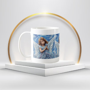 Mug belle robe Angel bleu et ailes