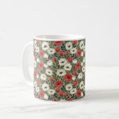 Mug Belle Romantique Printemps Blanc Rouge Fleurs Fill (Devant gauche)