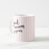 Mug Belle rose rayée bon matin (Devant gauche)