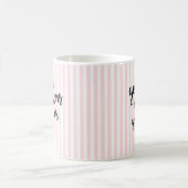 Mug Belle rose rayée bon matin (Centre)