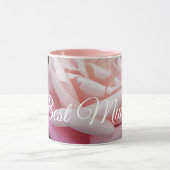 Mug Belle rose rose rose Meilleure fleur maman design (Centre)