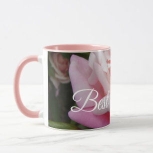 Mug Belle rose rose rose Meilleure fleur maman design