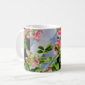 Mug Belle rose rose rouge roses blanc aquarelle floral (Devant gauche)