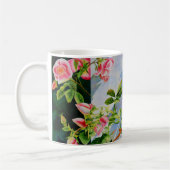 Mug Belle rose rose rouge roses blanc aquarelle floral (Gauche)