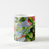 Mug Belle rose rose rouge roses blanc aquarelle floral (Centre)