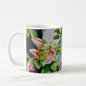 Mug Belle rose rose rouge roses blanc aquarelle floral (Gauche)