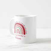 Mug Belle Rose Rouge Arc-en-Ciel rose (Devant gauche)