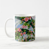 Mug Belle roses roses rouges rétro aquarelle fleurie (Gauche)