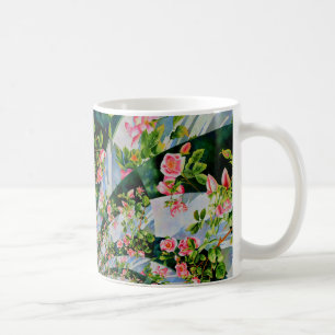 Mug Belle roses roses rouges rétro aquarelle fleurie