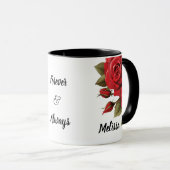 Mug Belle Roses Rouges Nom Personnalisé Pour toujours (Devant droit)