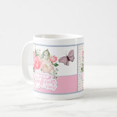 Mug Belle Saint-Valentin Florale & Papillon (Devant gauche)