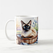 Mug Belle Siamese Chat Pet race Élégante Art Feline (Gauche)