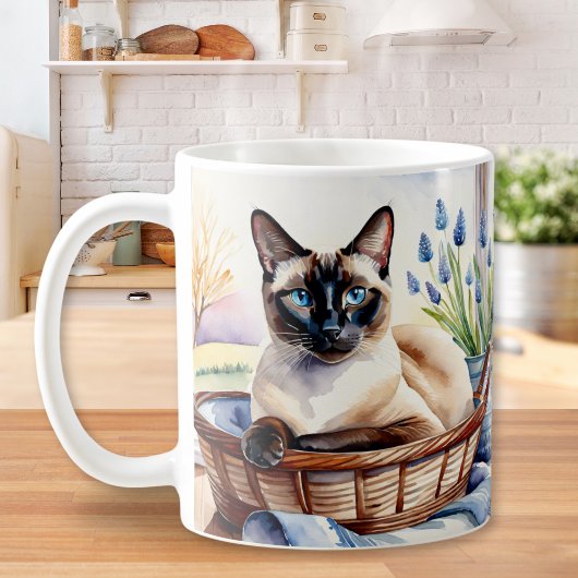 Mug Belle Siamese Chat Pet race Élégante Art Feline