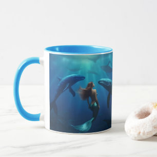 Mug Belle Sirène Nageant Avec Des Baleines À Bosse,