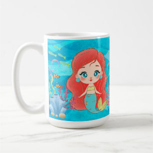 Mug Belle sirène RED HAIR jouant dans la mer