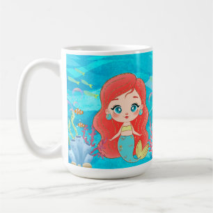 Mug Belle sirène RED HAIR jouant dans la mer