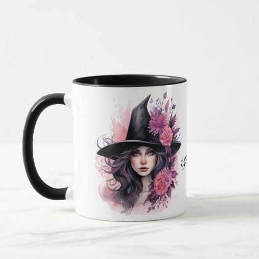 Mug Belle sorcière Halloween personnalisée (Gauche)